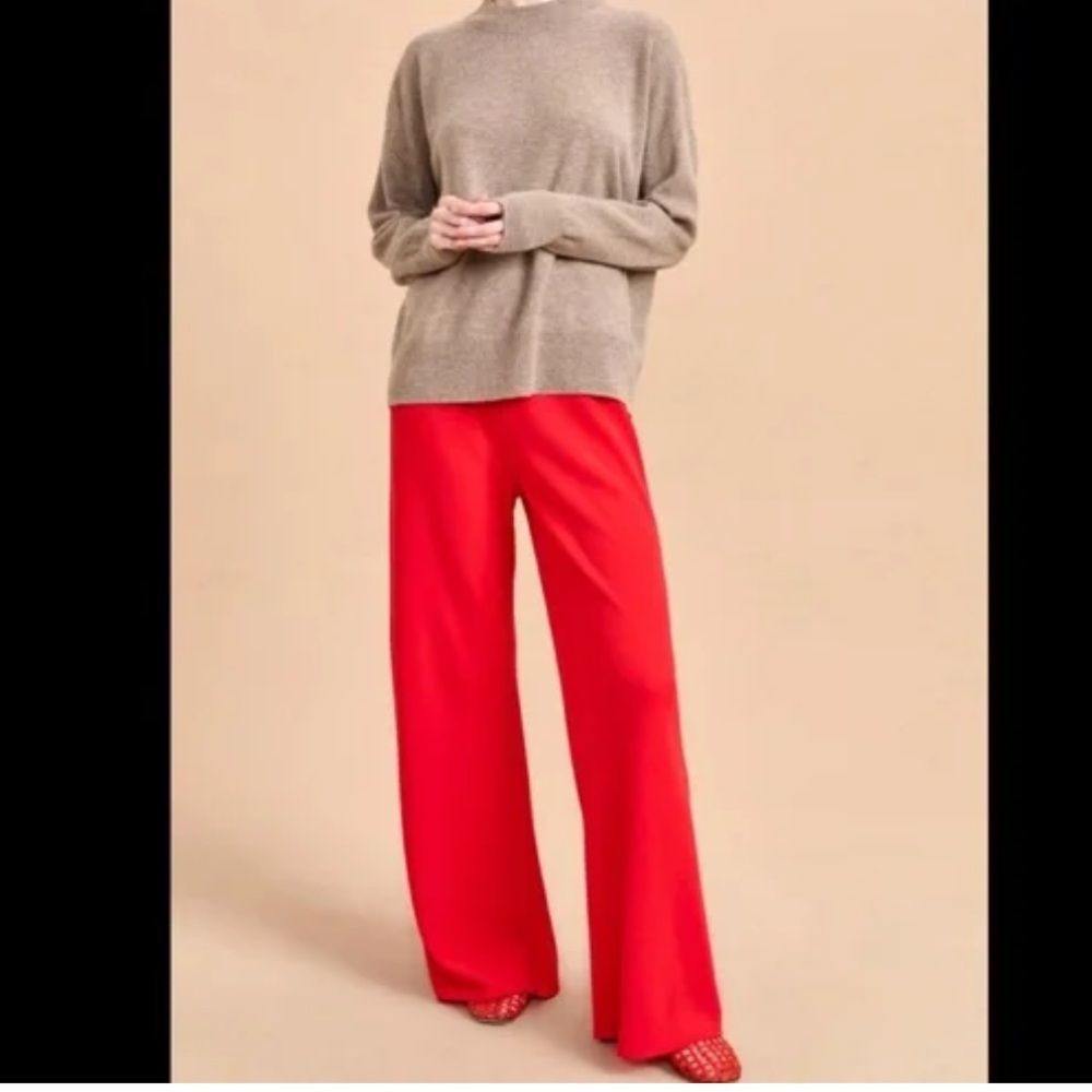 La Ligne Colby Pant in Red Cotton Poplin